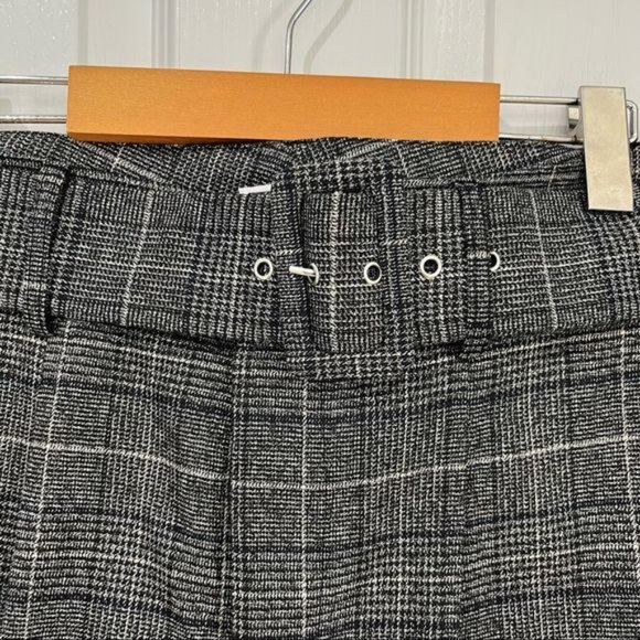 Another?story grey plaid?belted pants size 9 - Picture 7 of 10